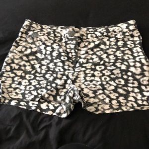 Black and white leopard shorts